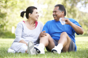 Senior Medicare Advantage Eligibility Couple Resting After Exercise
