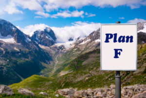 Billboard with Plan F Medigap - Colorado Mountains Background