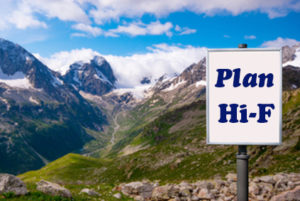 Billboard with Plan Hi-F Medigap - Colorado Mountains Background